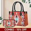 Personalized Leather Handbag for Women - Design Patten Boho Aztec Style LB05