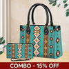 Personalized Leather Handbag for Women - Design Patten Boho Aztec Style LB07