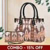 Personalized Leather Handbag for Women - Design Patten Boho Aztec Style LB06