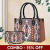 Personalized Leather Handbag for Women - Design Patten Boho Aztec Style LB08