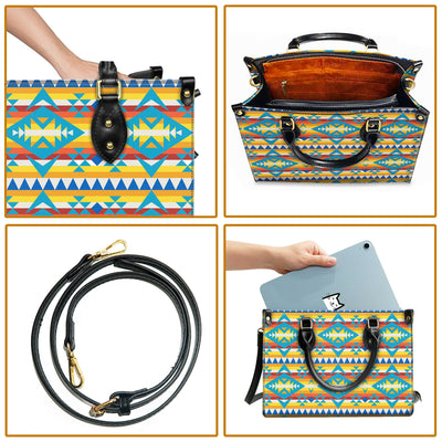 Ethnic Geometric Pattern Leather Handbag WCS045