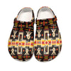 Fleece Unisex Dark Pattern Clog Shoes For Women and Men Native American Style