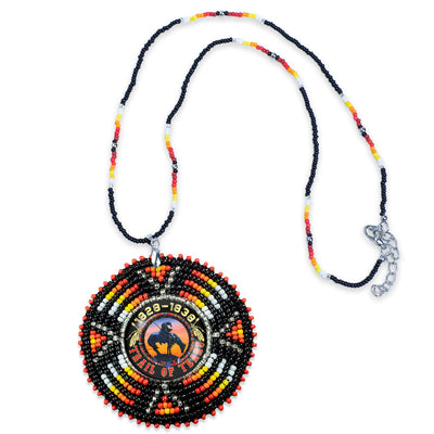 SALE 30% OFF - Trail of Tears Beaded Sunburst Handmade Beaded Wire Necklace Pendant Unisex With Native American Style