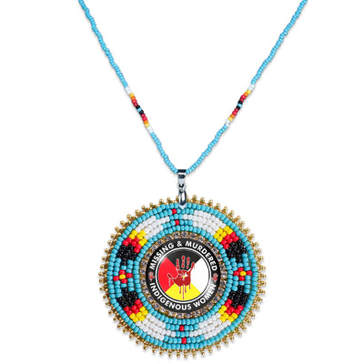 SALE 30% OFF - MMIW Handmade Beaded Wire Necklace Pendant For Women With Native American Style