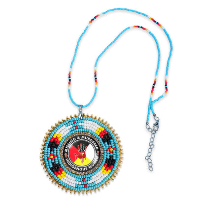 SALE 30% OFF - MMIW Handmade Beaded Wire Necklace Pendant For Women With Native American Style