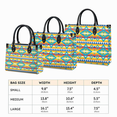 Ethnic Geometric Pattern Leather Handbag WCS045