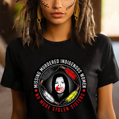 MMIW No More Stolen Sisters Feather Color Red Hand Unisex T-Shirt/Hoodie/Sweatshirt