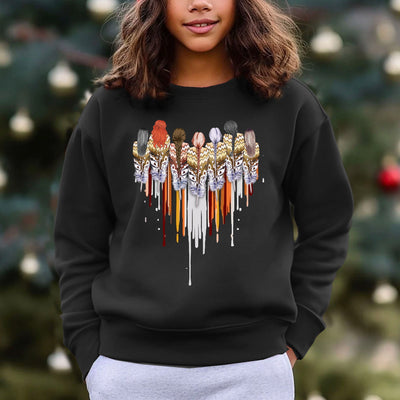 Native American Women Feather Heart Unisex Hoodie/Sweatshirt/T-Shirt 122