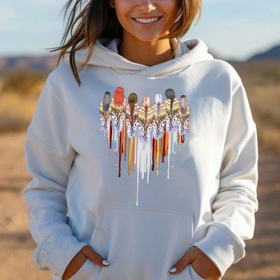 Native American Women Feather Heart Unisex Hoodie/Sweatshirt/T-Shirt