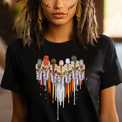 Native American Women Feather Heart Unisex Hoodie/Sweatshirt/T-Shirt