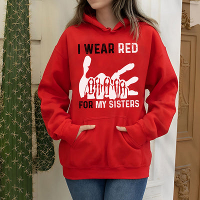 MMIW I Wear Red For My Sister Red Hand Women Together Unisex T-Shirt/Hoodie/Sweatshirt