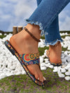 Slide Sandals Women's Ethnic Style Flower Pattern - Best for Gift, Daily And Beach 01