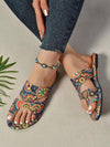 Slide Sandals Women's Ethnic Style Flower Pattern - Best for Gift, Daily And Beach 01