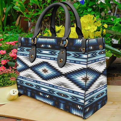 Blue Colors Pattern Leather Handbag WCS010