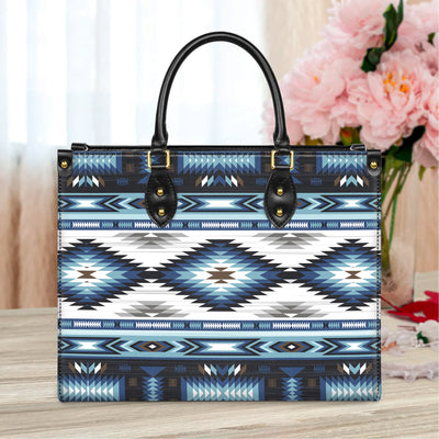 Blue Colors Pattern Leather Handbag WCS010