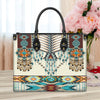 Turquoise Blue Pattern Breastplate Leather Handbag WCS011