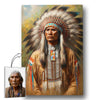 Custom Native American Chief Portrait Photo Canvas Art Gift Home Decor