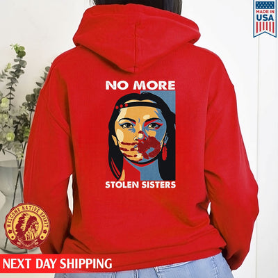 No More Stolen Sisters Red Hand Woman MMIW Unisex Back T-Shirt/Hoodie/Sweatshirt 019