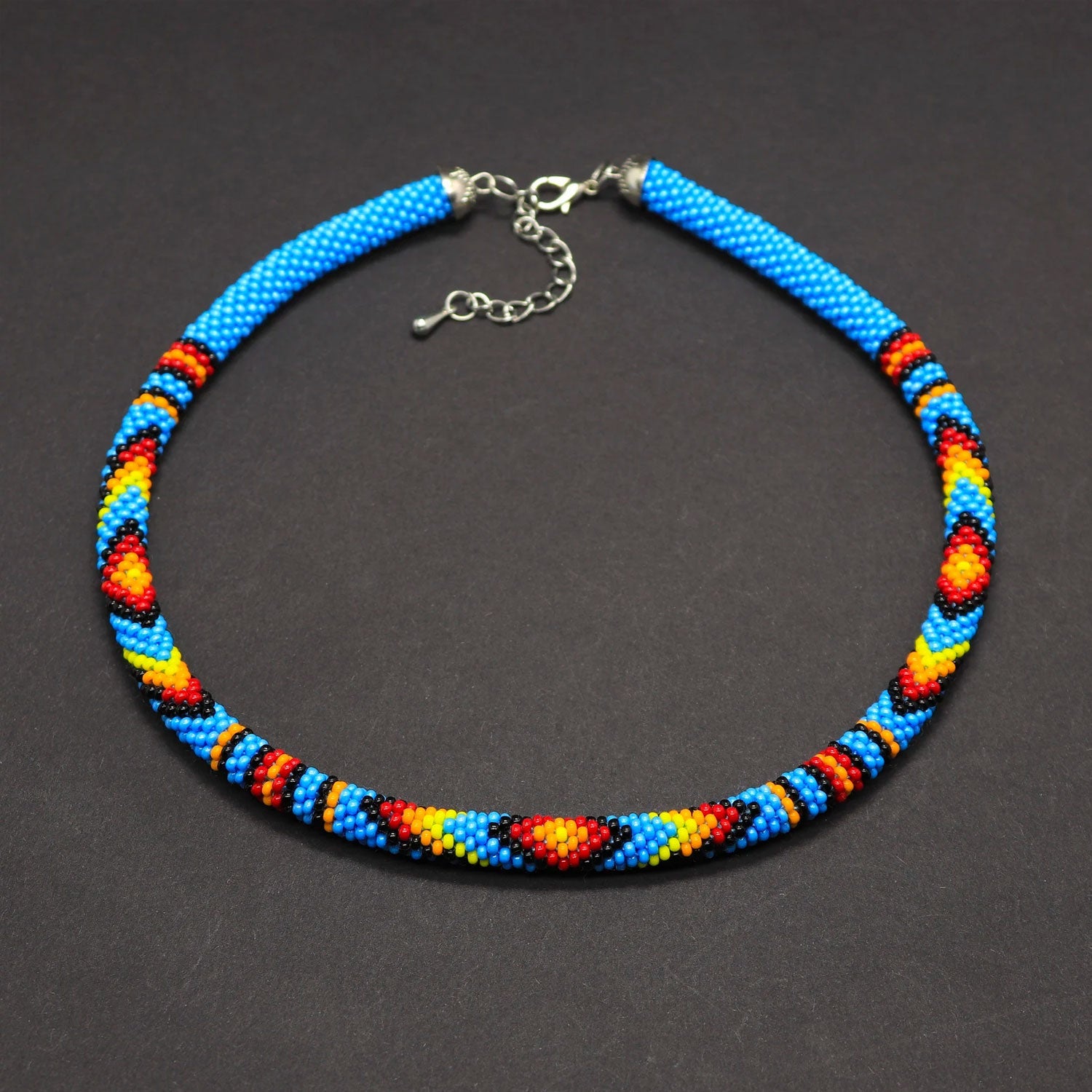 SALE 30% OFF - Inspired Beaded Handmade Necklace Unisex With Native American Style