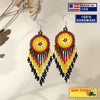 SALE 30% OFF - Black Medallion Beaded Handmade Earrings For Women