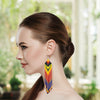 SALE 30% OFF - Blue Red Ethnic Beaded Handmade Earrings For Women