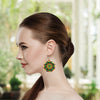 SALE 30% OFF - Cute Round Green Beaded Handmade Earrings For Women