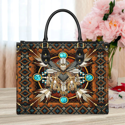 Eagle Mandala Brown Leather Handbag WCS013