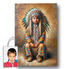 Custom Native American Child Photo Canvas Art Gift Home Decor