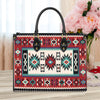 Geometric Red Pattern Leather Handbag WCS047