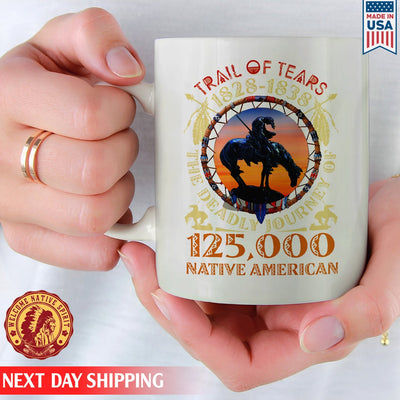 Trail Of Tears  Native American Shirt Man Ride Horse  Ceramic Coffee Mug