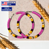 SALE 30% OFF - Handmade 3-Inch Hoop Round Pattern Beaded Earrings for Women