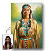 Custom Native American Women Standing Photo Canvas Art Gift Home Decor