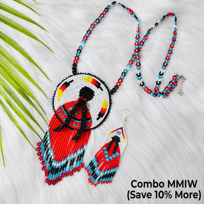 SALE 30% OFF - Premium MMIW Handmade Beaded Necklace Long Native American Style for Women