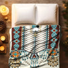 Turiquoise Native Indian Pattern Feather Soft and Warm Fleece Blanket