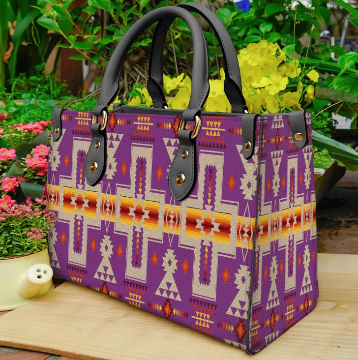 Light Purple Design Native Leather Handbag WCS054