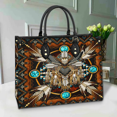 Eagle Mandala Brown Leather Handbag WCS013