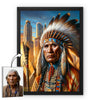 Custom Native American Chief Portrait Photo Canvas Art Gift Home Decor