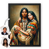 Custom Native American Couple Photo Canvas Art Gift Home Decor