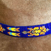 SALE 30% OFF - Blue Orange Bead Work Beaded Cowboy Hat Band Belt IBL