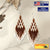 SALE 30% OFF - Seed Bead Brown Pattern Beaded Handmade Earrings For Women