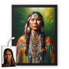 Custom Native American Women Portrait Photo Canvas Art Gift Home Decor