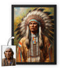 Custom Native American Chief Portrait Photo Canvas Art Gift Home Decor