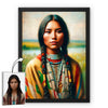 Custom Native American Women Portrait Photo Canvas Art Gift Home Decor