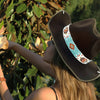 SALE 30% OFF - Turquoise Blue Turtle Beaded Cowboy Hat Band Waist Belt IBL