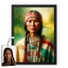 Custom Native American Women Portrait Photo Canvas Art Gift Home Decor