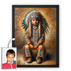 Custom Native American Child Photo Canvas Art Gift Home Decor