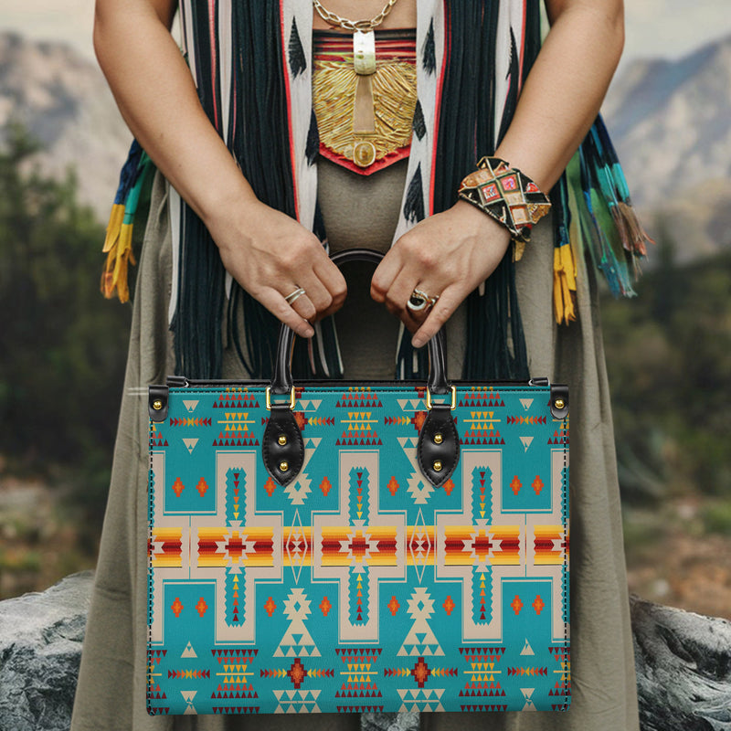 Turquoise Tribe Leather Handbag WCS001