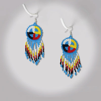 SALE 30% OFF - Turquoise Blue Fringe Earrings Beaded Handmade Earrings For Women