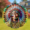 Colorful Native American Old Chief Wind Spinner 020