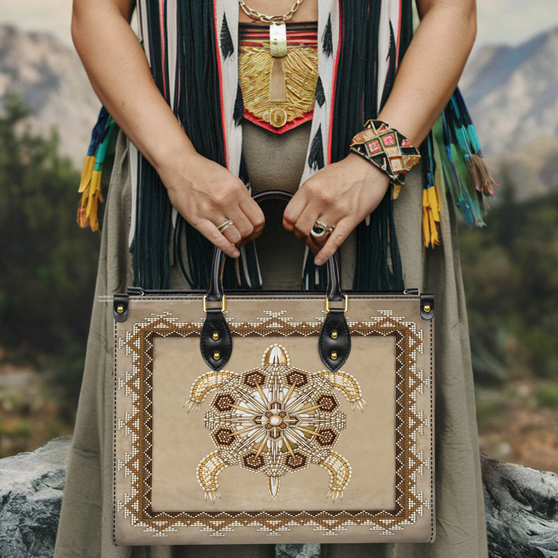 Turtle Totem Native American Leather Handbag WCS044